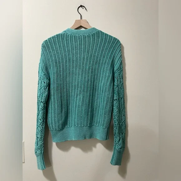 NWT Sundance Aveline Crochet Sea Green Business Casual Cardigan Size Small - Picture 6 of 8